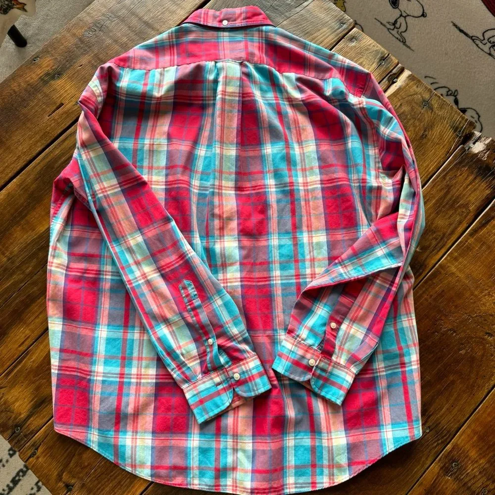 Alan Flusser Plaid Dress Shirt‎ Vintage - Old Label!